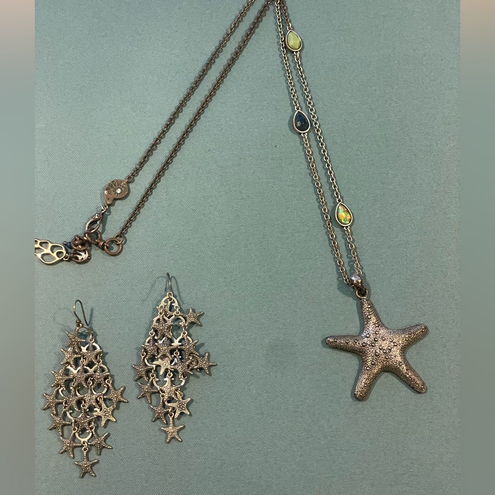 Lucky Brand Starfish Necklace and Earring Set